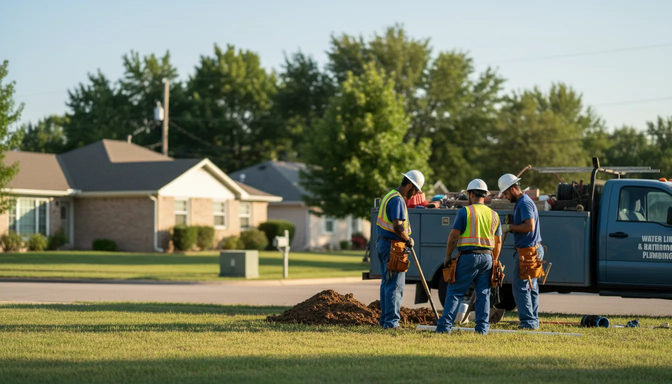 Residential water line and bathroom plumbing service in Quincy, OH